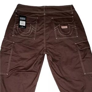 159$ True Religion Brown/Chocolate Cargo Pants Bracken Men’s Size NWT